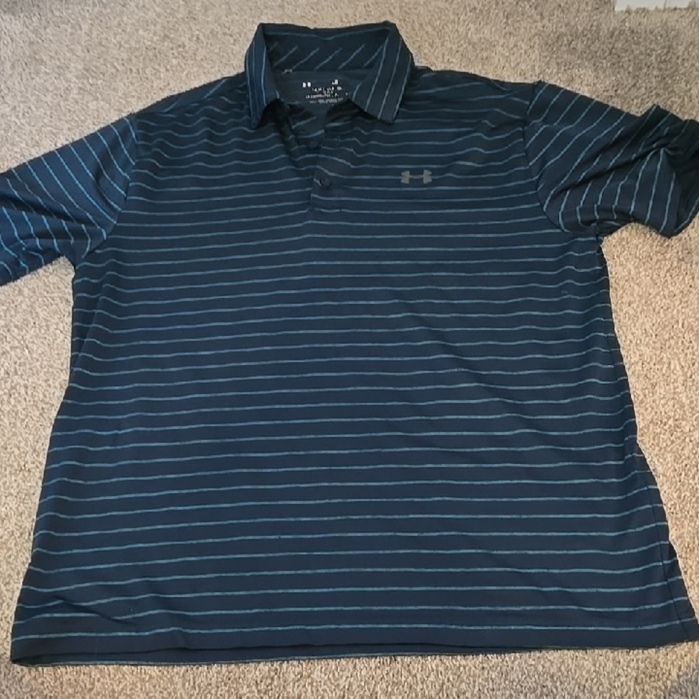 Under Armour Men's Navy Striped Polo Shirt